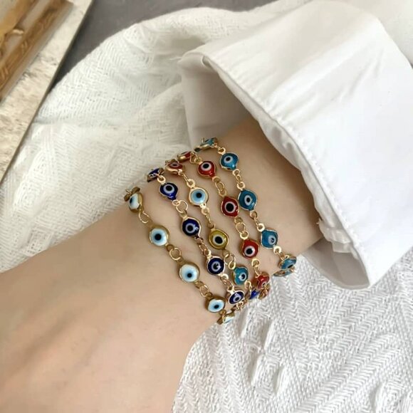 🧿 Adjustable Evil Eye Protection Bracelet ❤️ Boho Red String Gift - Picture 1 of 9